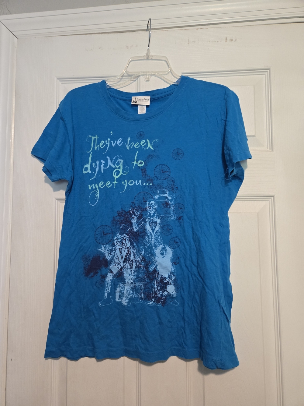 Disney Blue Graphic Tee - 'They've Been Dying to Meet You' Haunted Mansion